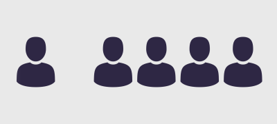 Animation showing symbolic representation of people moving along a queue having credentials checked